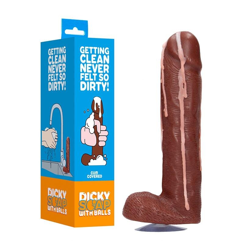 S-Line Dicky Soap With Balls - Cum Covered - Brown 