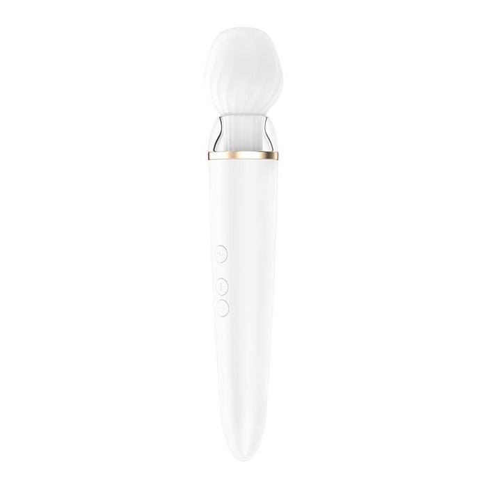Satisfyer Double Wand-er - White Massager Wand with Attachment