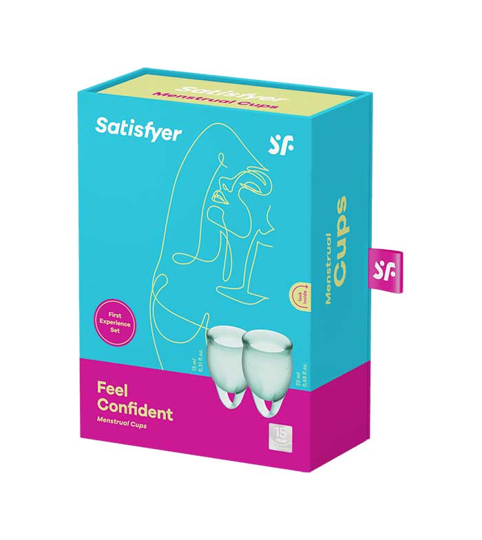 Satisfyer Feel Confident - Dark Green Silicone Menstrual Cups - Set of 2