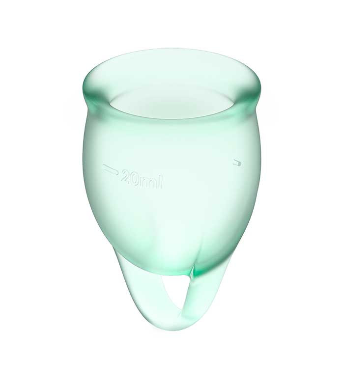Satisfyer Feel Confident - Light Green - Silicone Menstrual Cups - Set of 2