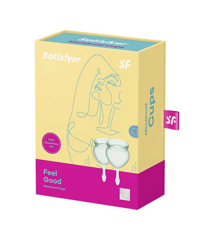 Satisfyer Feel Good - Light Green Silicone Menstrual Cups - Set of 2