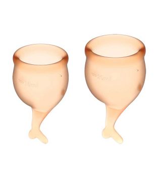 Satisfyer Feel Secure Menstrual Cups - Orange - Set of 2