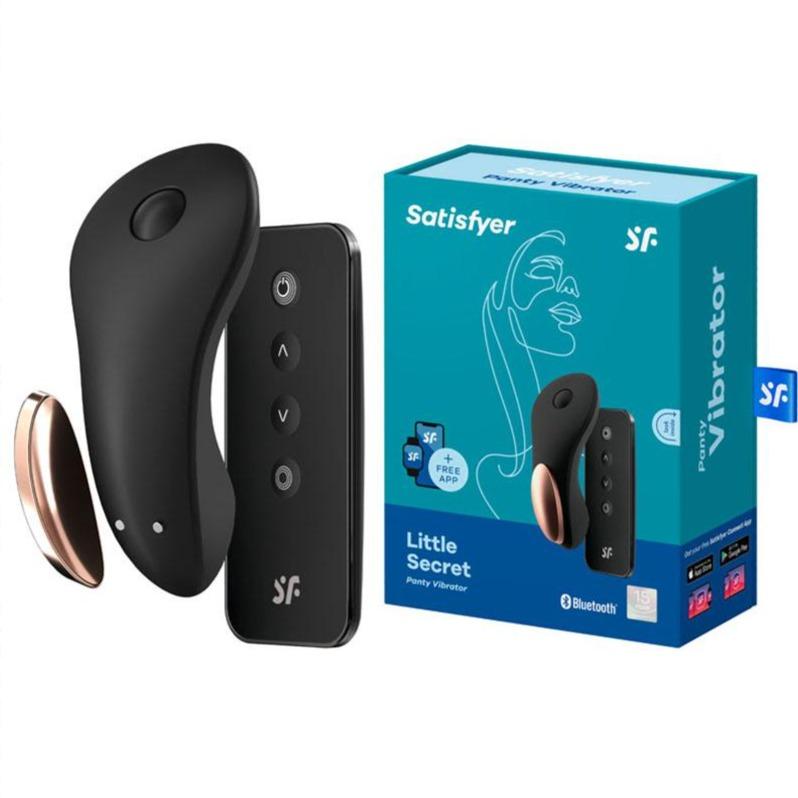 Satisfyer Little Secret - Black App Controlled Panty Vibrator with Remote