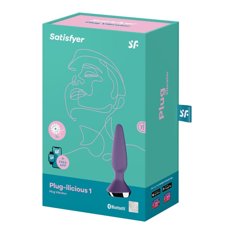 Satisfyer Plug-ilicious 1 - Purple Vibrating Butt Plug with App Control