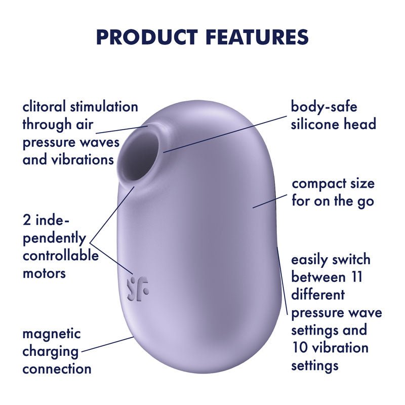 Satisfyer Pro To Go 2 Double Air Pulse Stimulator & Vibrator - Violet
