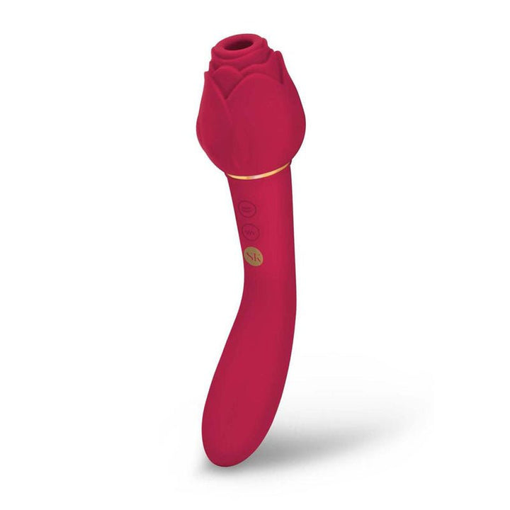 Secret Kisses Rosegasm Twosome - Air Pulsation Stimulator & Vibrator - Red