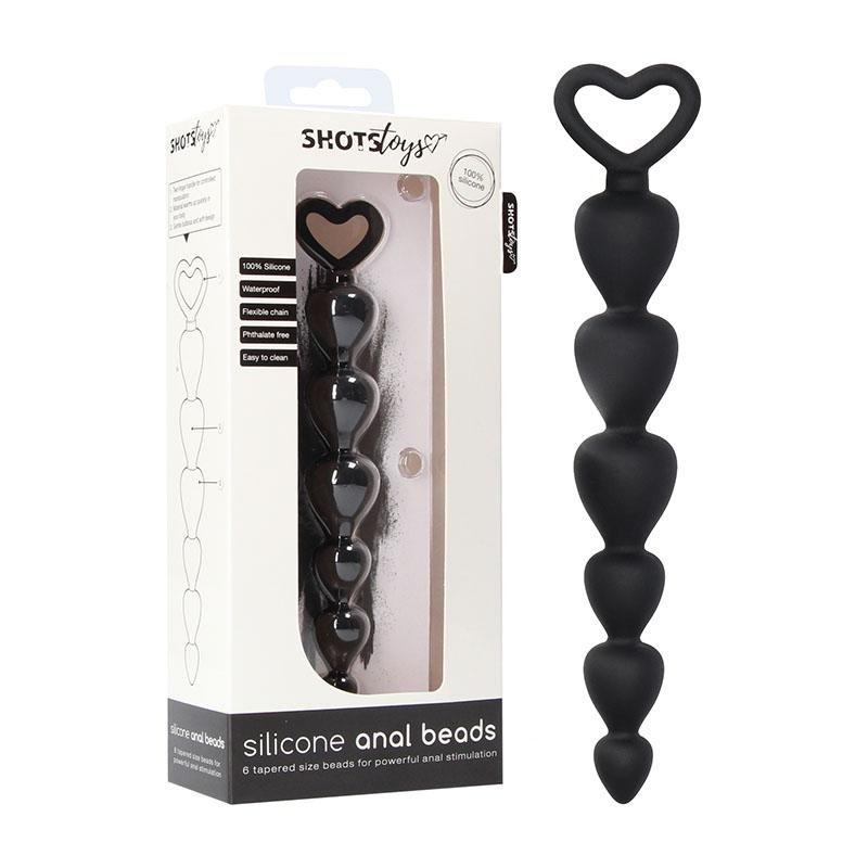 Shots Silicone Black 17.5cm Anal Beads