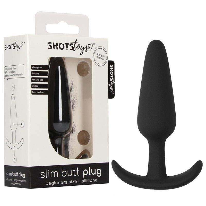 Shots Slim - Black 8.3cm Butt Plug
