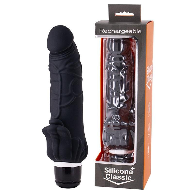 Silicone Classic + - Black Vibrator