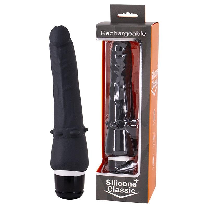 Silicone Classic + - Black Waterproof Vibrator 1