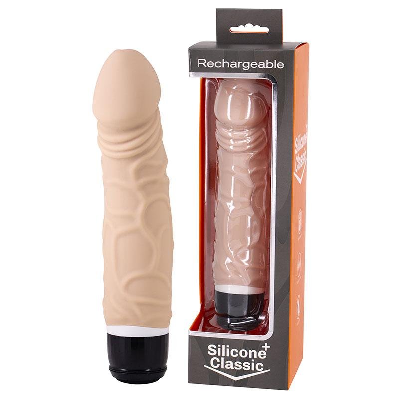 Silicone Classic +Flesh Rechargeable Vibe
