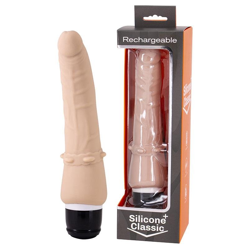 Silicone Classic + Flesh Waterproof Vibrator 1