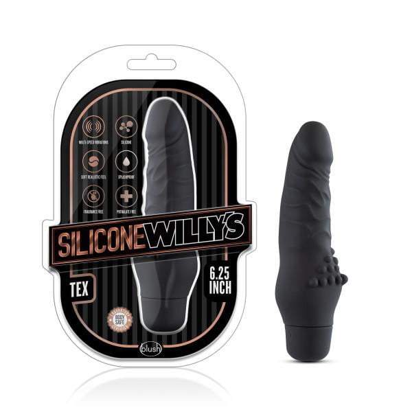 Silicone Willys Tex Black 6.25 Inch Vibrating Dong