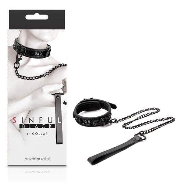 Sinful 1'' Black Adjustable Collar