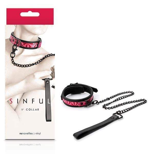 Sinful 1'' Pink Restraint Collar
