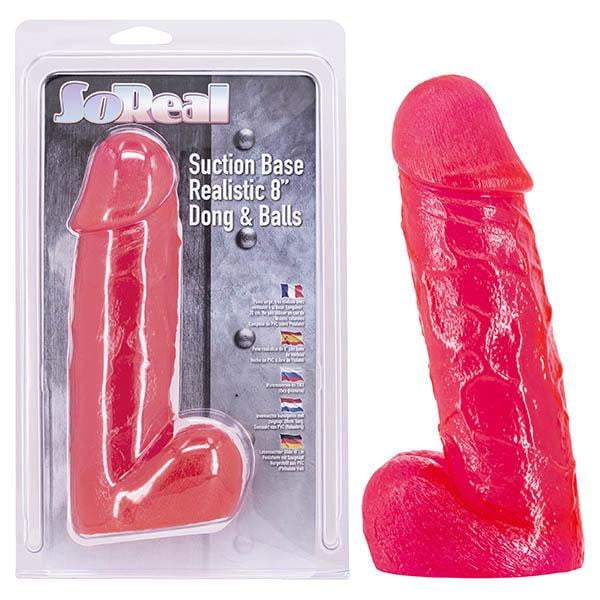 So Real Pink 8 Inch Dong with Suction Base