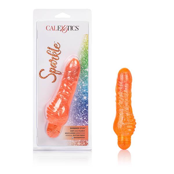 Sparkle Shimmer Stud - Glitter Orange 14 cm Vibrator