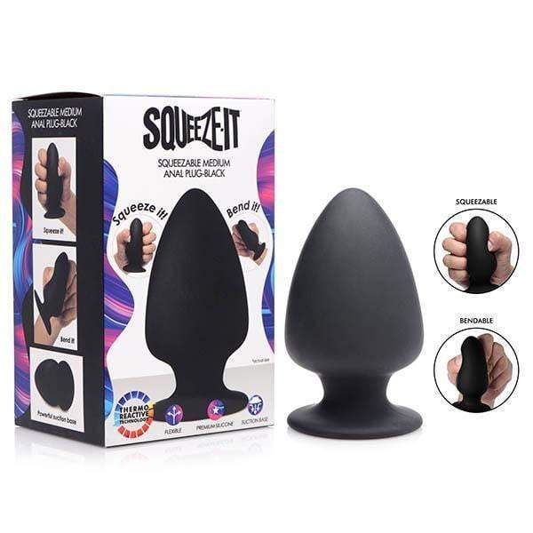Squeeze-It Squeezable Black Medium Anal Plug