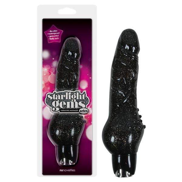 Starlight Gems - Aries - Glitter Black 8 Inch Vibrator
