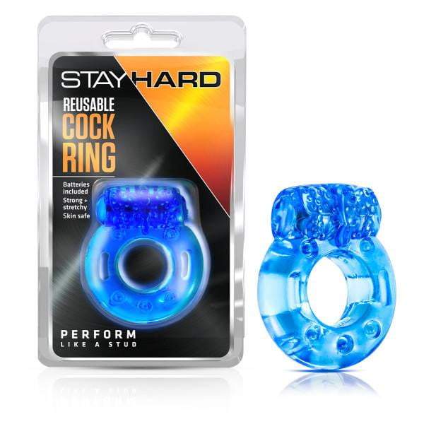 Stay Hard - Reusable Cockring - Blue Vibrating Cock Ring