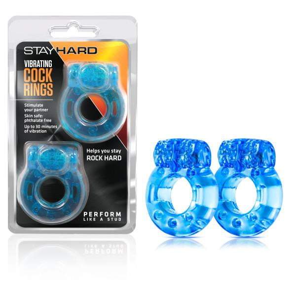 Stay Hard - Vibrating Cockrings - Blue Disposable Vibrating Cock Rings - 2 Pack