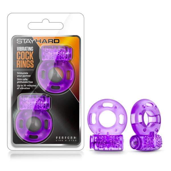 Stay Hard - Vibrating Cockrings - Purple Disposable Vibrating Cock Rings - 2 Pack