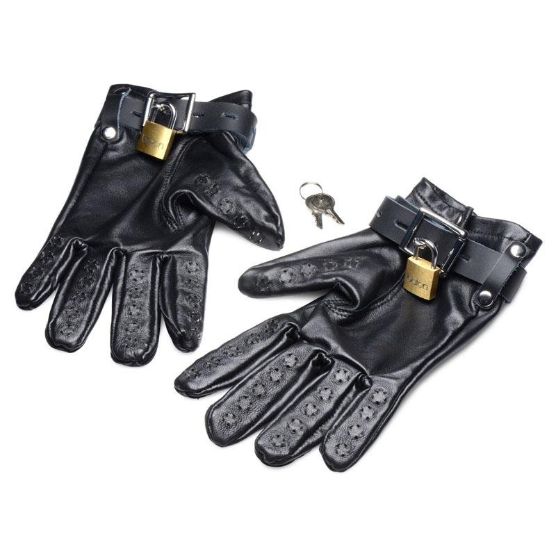 Strict Locking Leather Vampire Gloves - One Size 