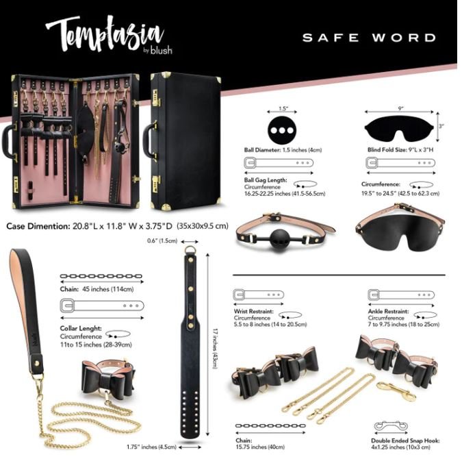 Temptasia Safe Word Bondage Kit with Suitcase