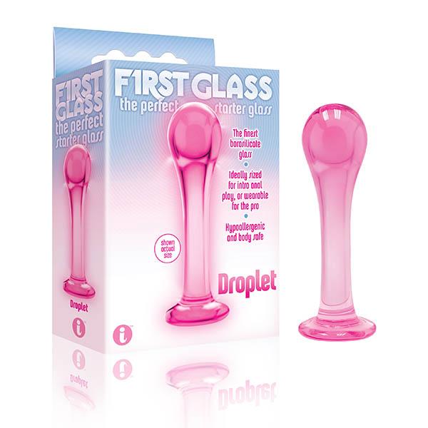 The 9's First Glass Droplet - Pink Glass Anal Plug
