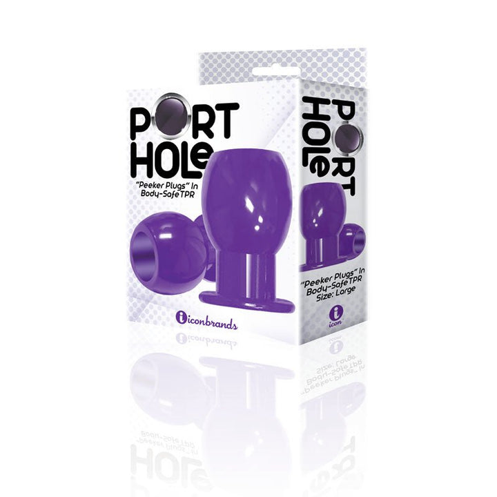 The 9's Port Hole - Hollow Butt Plug - Purple 