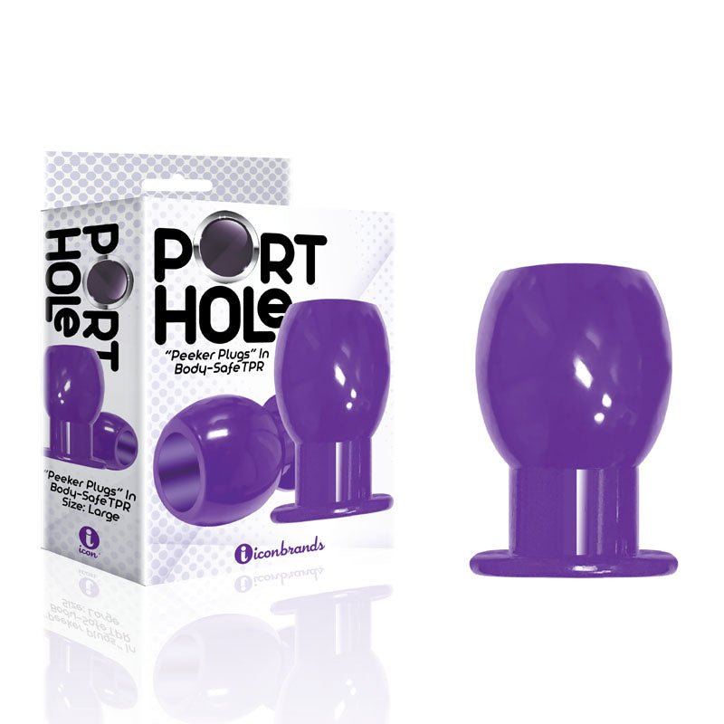 The 9's Port Hole - Hollow Butt Plug - Purple 