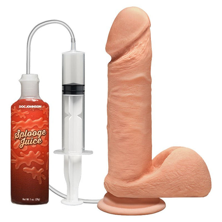 The D Perfect D Squirting 7 Inch with Balls - Flesh