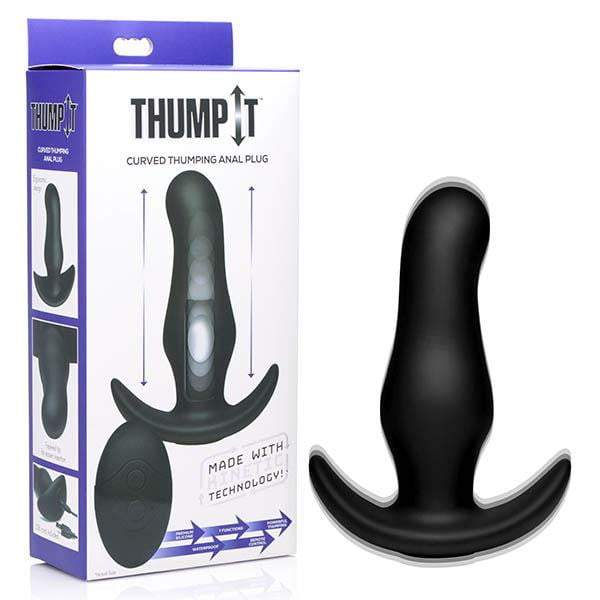 Thump It Kinetic Curved Thumping Black Anal Plug