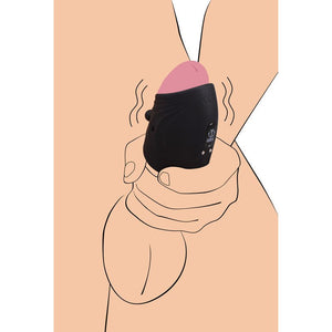 Trinity 10X Pleasure Stroke - Black - Vibrating Masturbator Sleeve