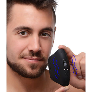 Trinity 10X Pleasure Stroke - Black - Vibrating Masturbator Sleeve