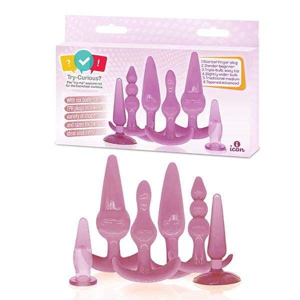 Try-Curious Pink Anal Plug Kit - Set of 6