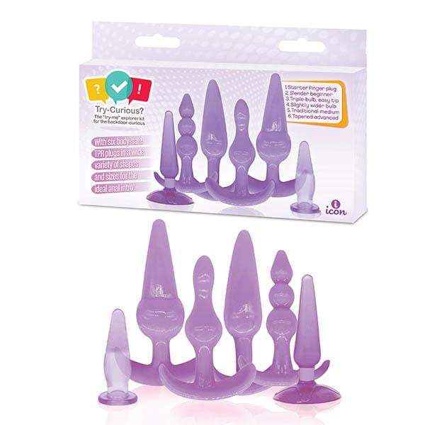 Try-Curious Purple Anal Plug Kit - Set of 6