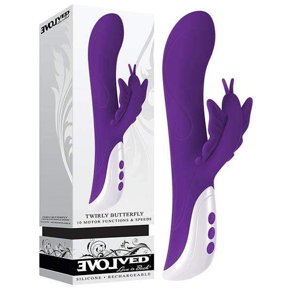 Twirly Butterfly - Purple 9.25 Inch Rabbit Vibrator