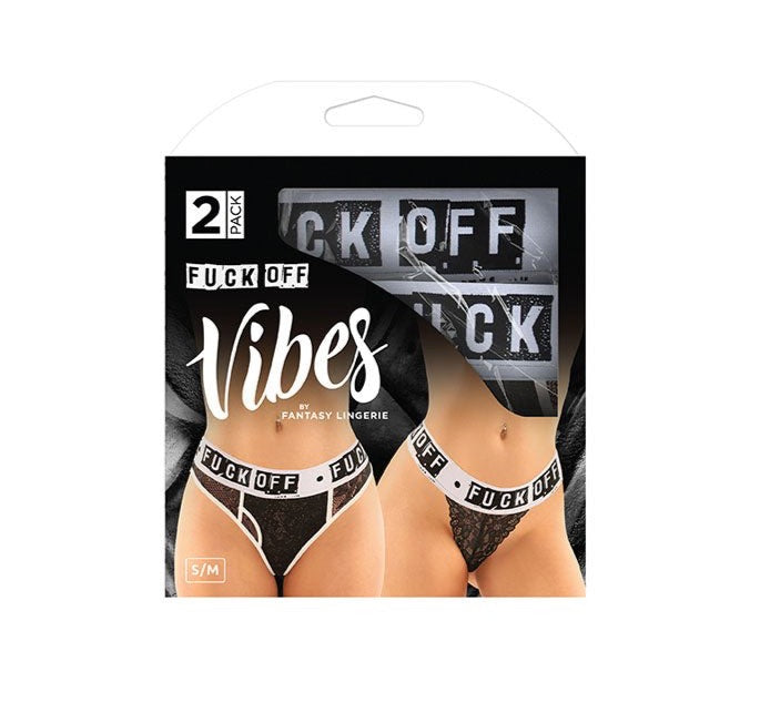 VIBES FUCK OFF Brief & Thong - 2 Pack - L/XL