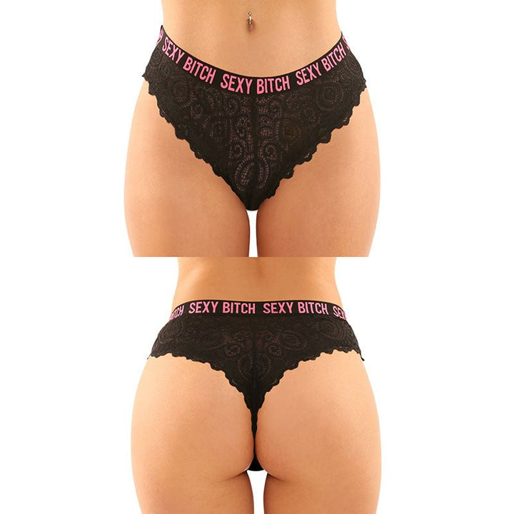 VIBES SEXY BITCH Brief & Thong - 2 Pack - S/M