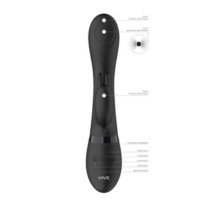 Vive Cato Pulsating Tip Rabbit Vibrator - Black