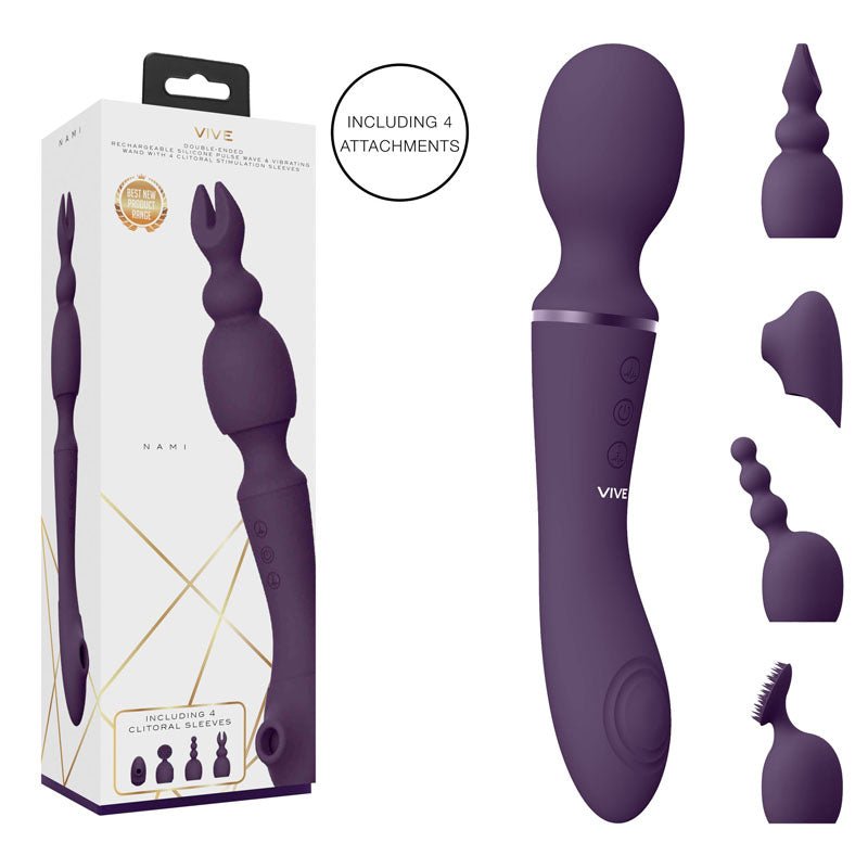 Vive NAMI - Purple 32cm Massager Wand with Pulse Wave