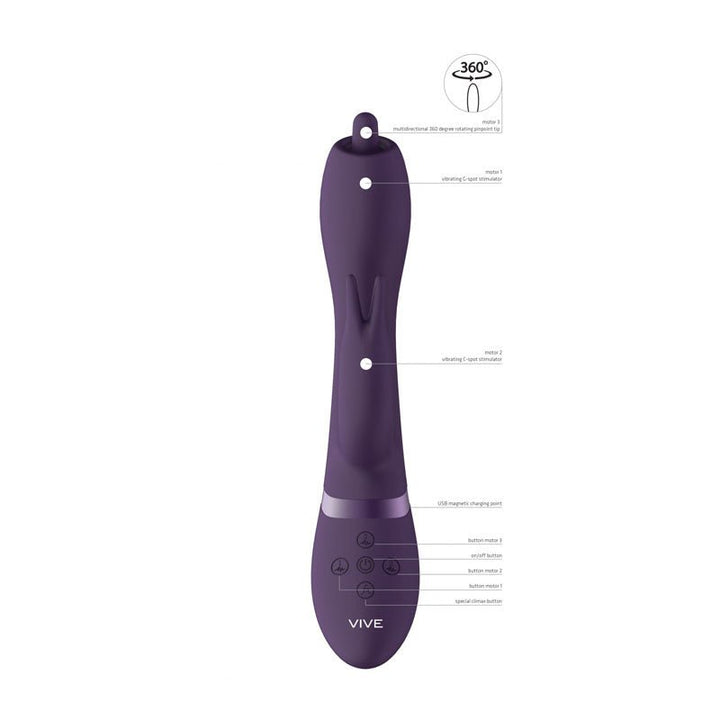 Vive Nilo - Purple Rabbit Vibrator with Swirling Tip
