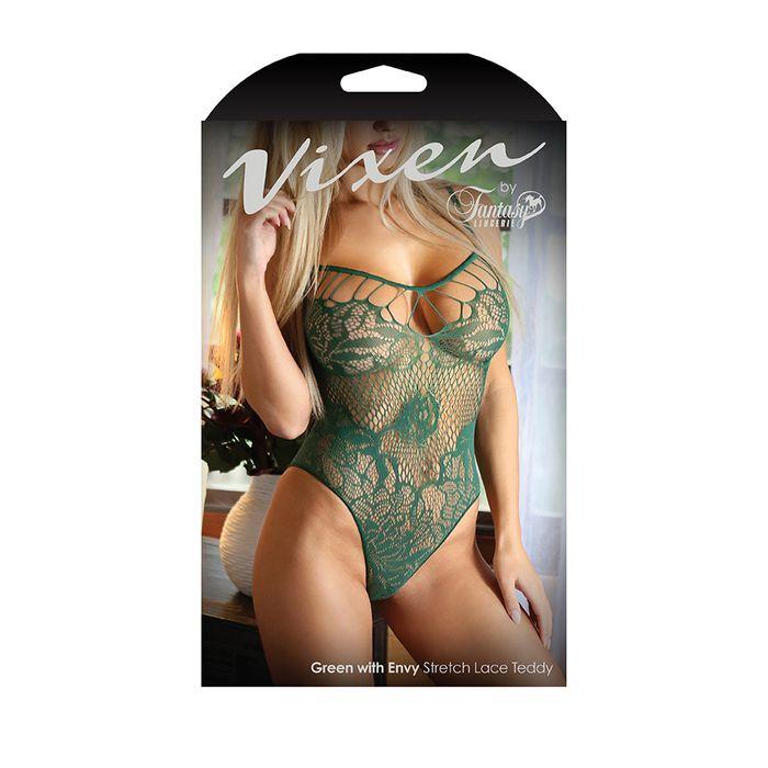 Vixen Evergreen with Envy Stretch Lace Teddy - OS