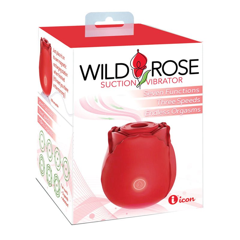Wild Rose Suction Air Pulse Vibrator - Red