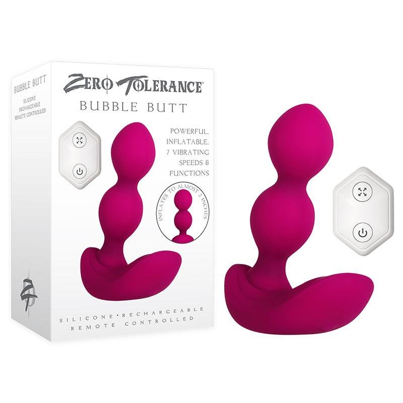 Zero Tolerance Inflatable/Vibrating Butt Plug with Remote - Pink 