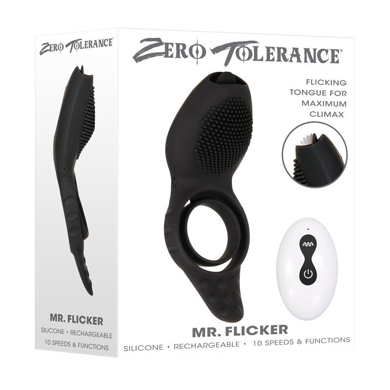 Zero Tolerance Mr Flicker - Black - Cock Ring with Wireless Remote