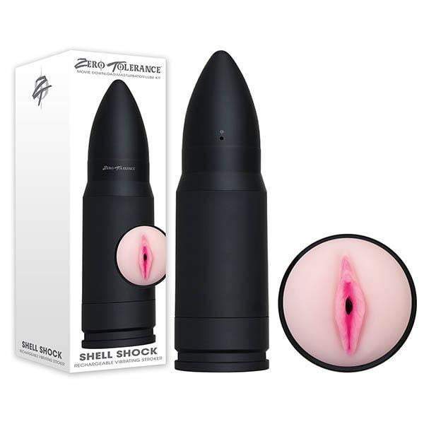 Zero Tolerance Shell Shock Black Rechargeable Vagina Stroker