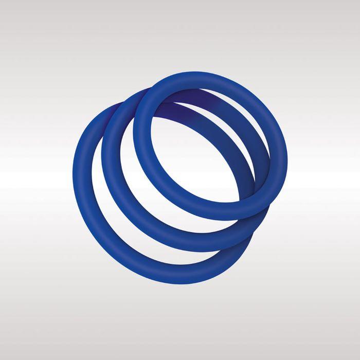 Zolo Classic Stretchy Silicone Cock Ring 3-Pack - Blue 