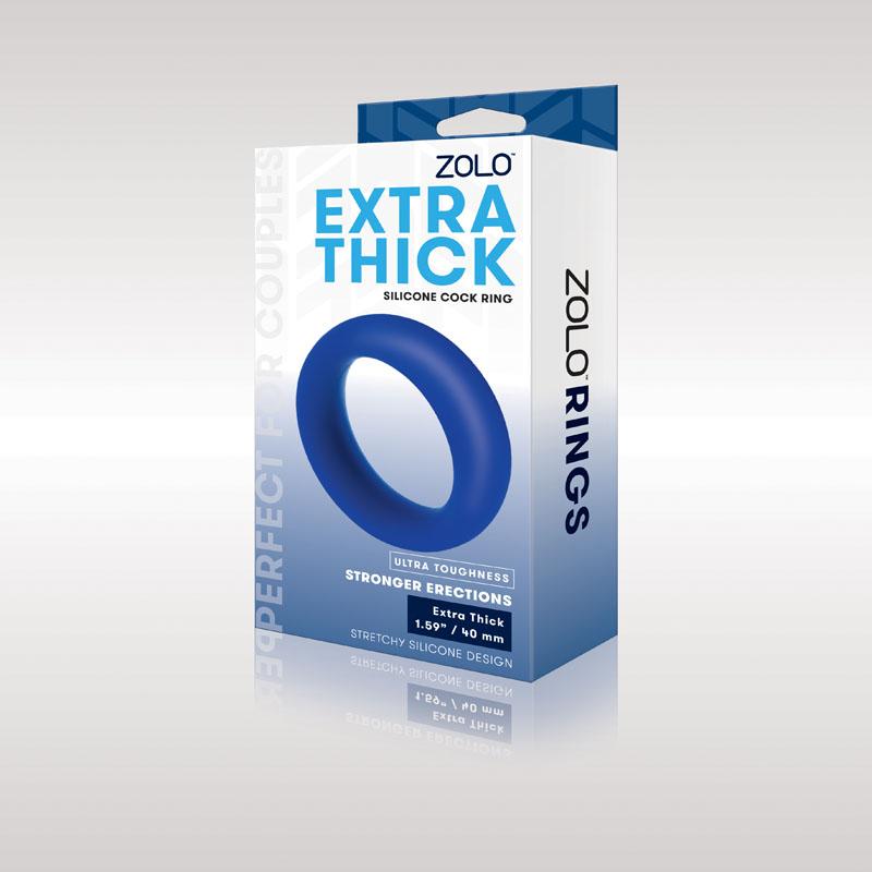 Zolo Extra Thick 40mm Silicone Cock Ring - Blue 